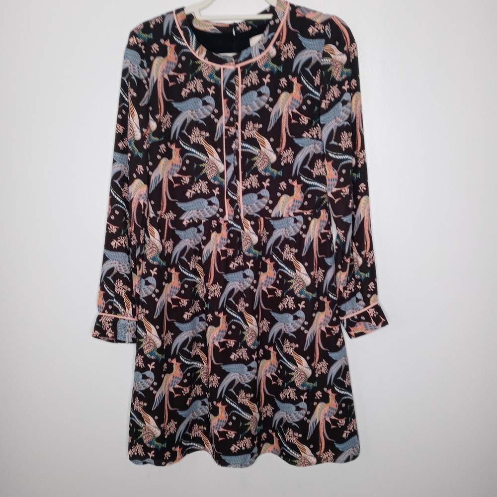 Loft bird print dress size 4